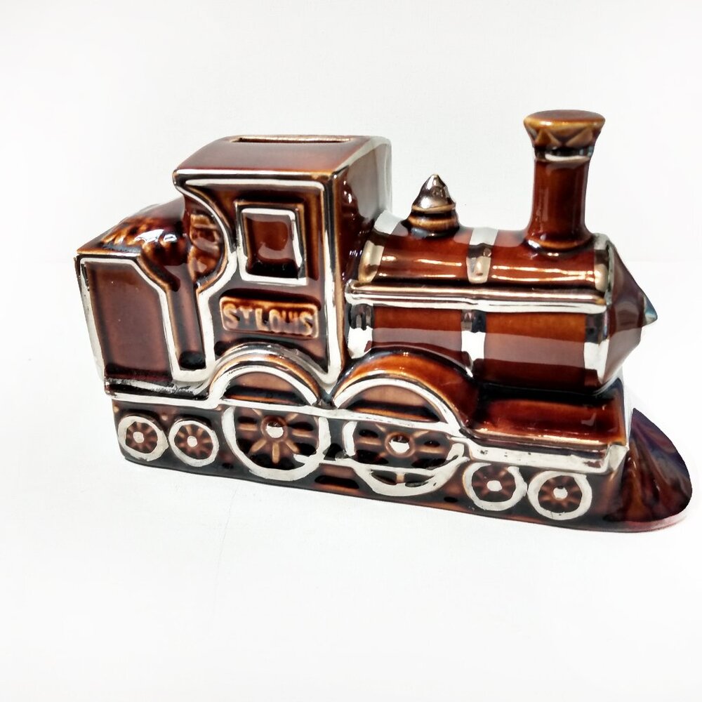 Vintage Price Kensington-St. Louis  Steam Train Bank Hand painted-marked-"8.5"